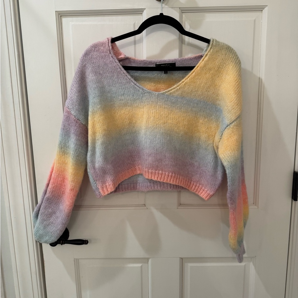 Blue Blush Rainbow Sweater